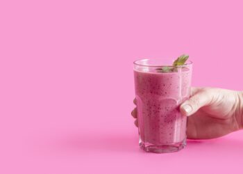 herbalife pink smoothie glass