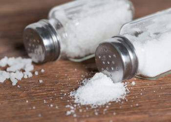 salt salt shaker dark wood background